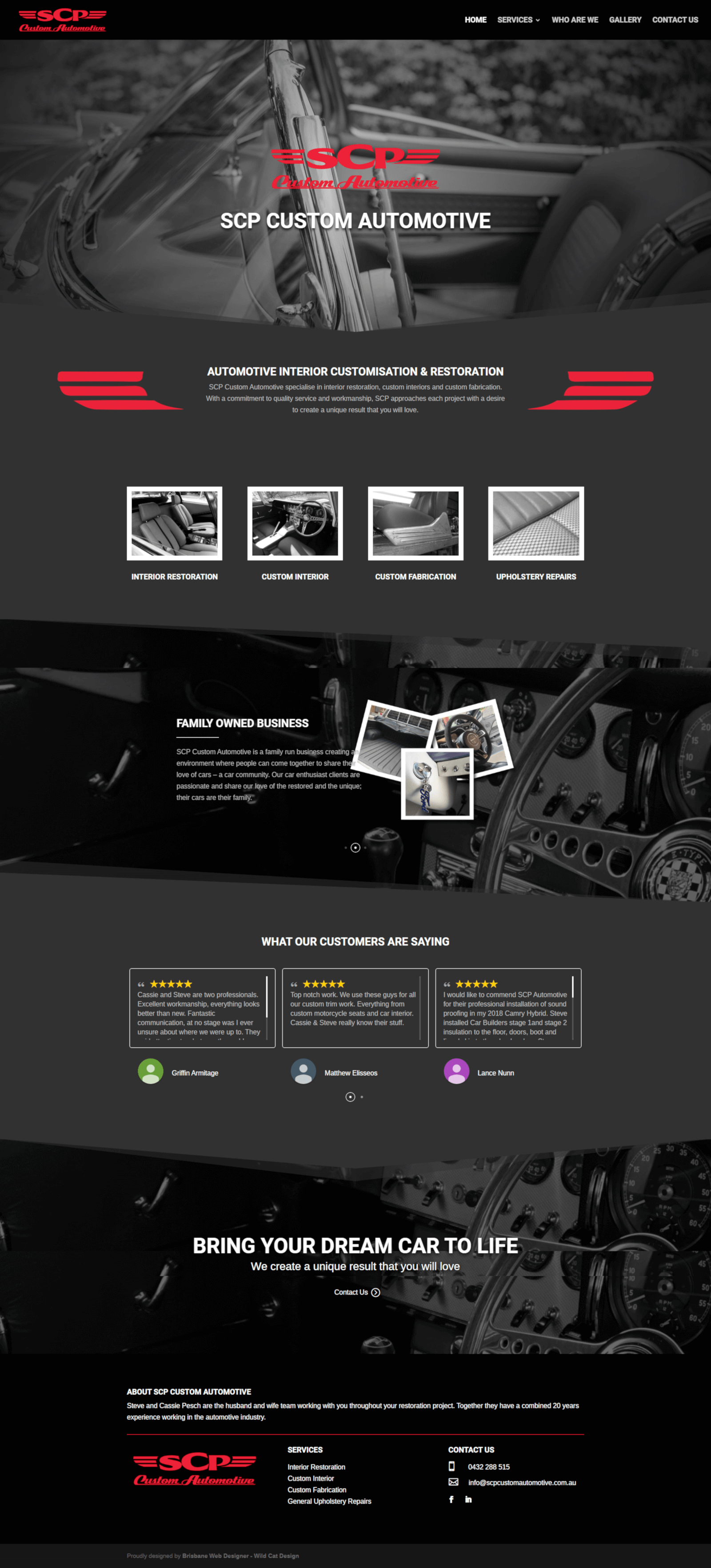 Web Design Portfolio SCP Custom Automotive